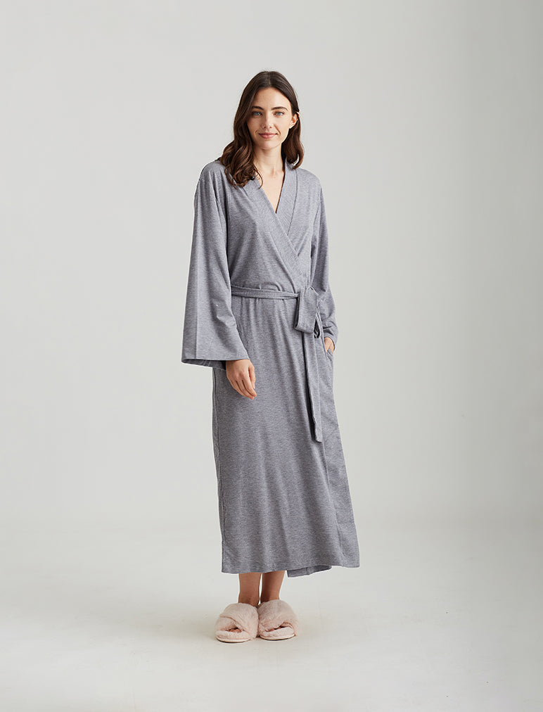 Papinelle  Basic Maxi Knit Robe in Grey – Papinelle Sleepwear AU