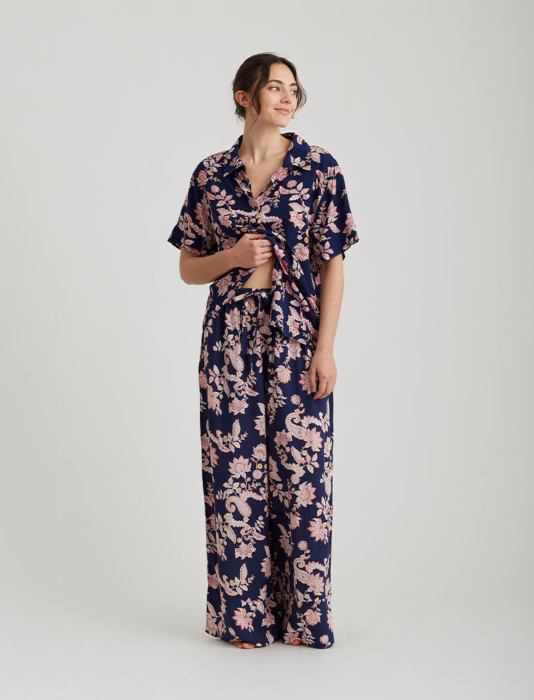 Abigail Paisley Wide Leg Pant