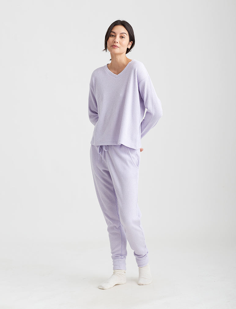 Super Soft Waffle V-Neck Top