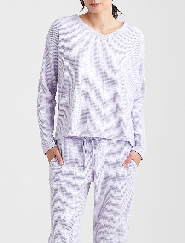 Super Soft Waffle V-Neck Top