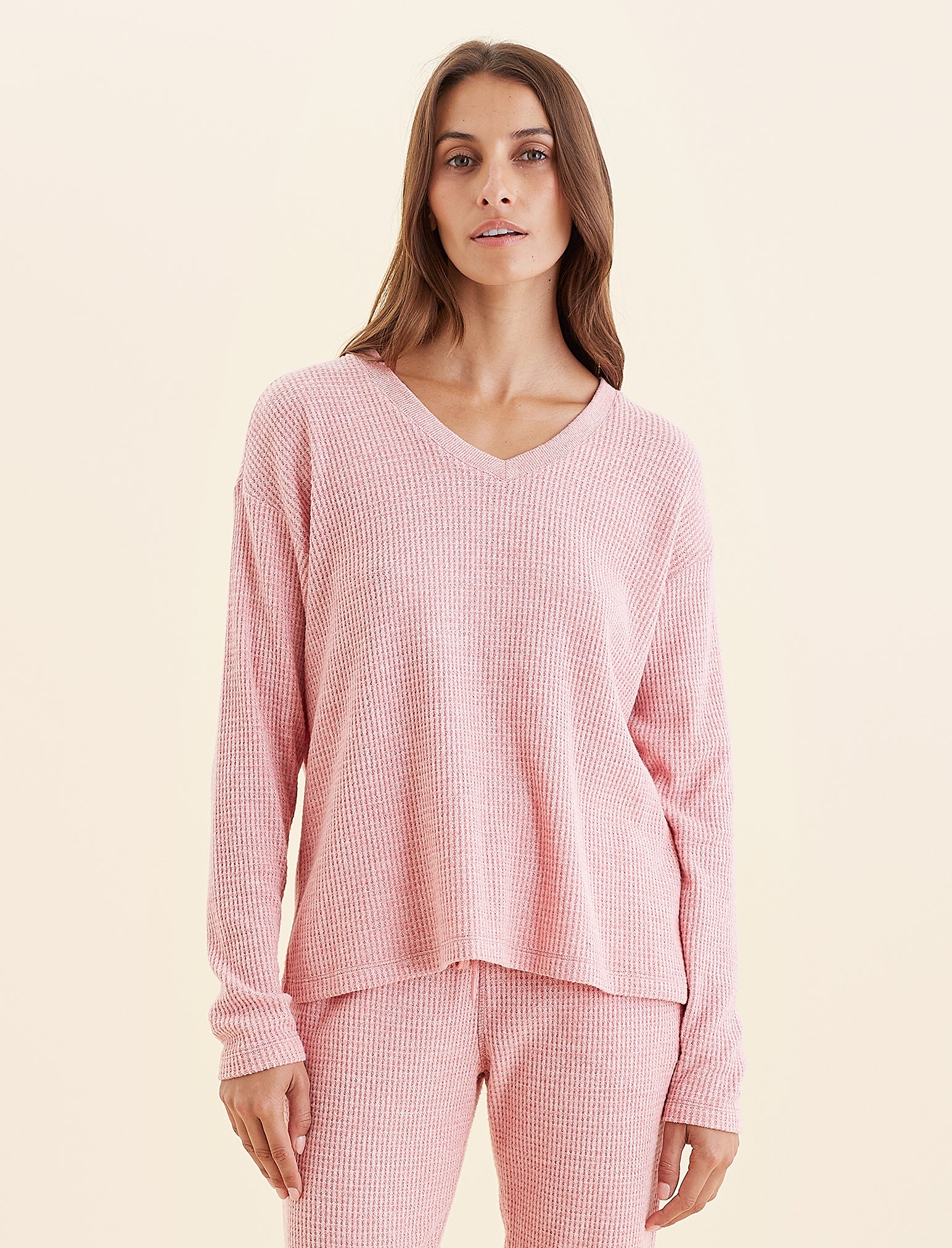 Super Soft Waffle V-Neck Top