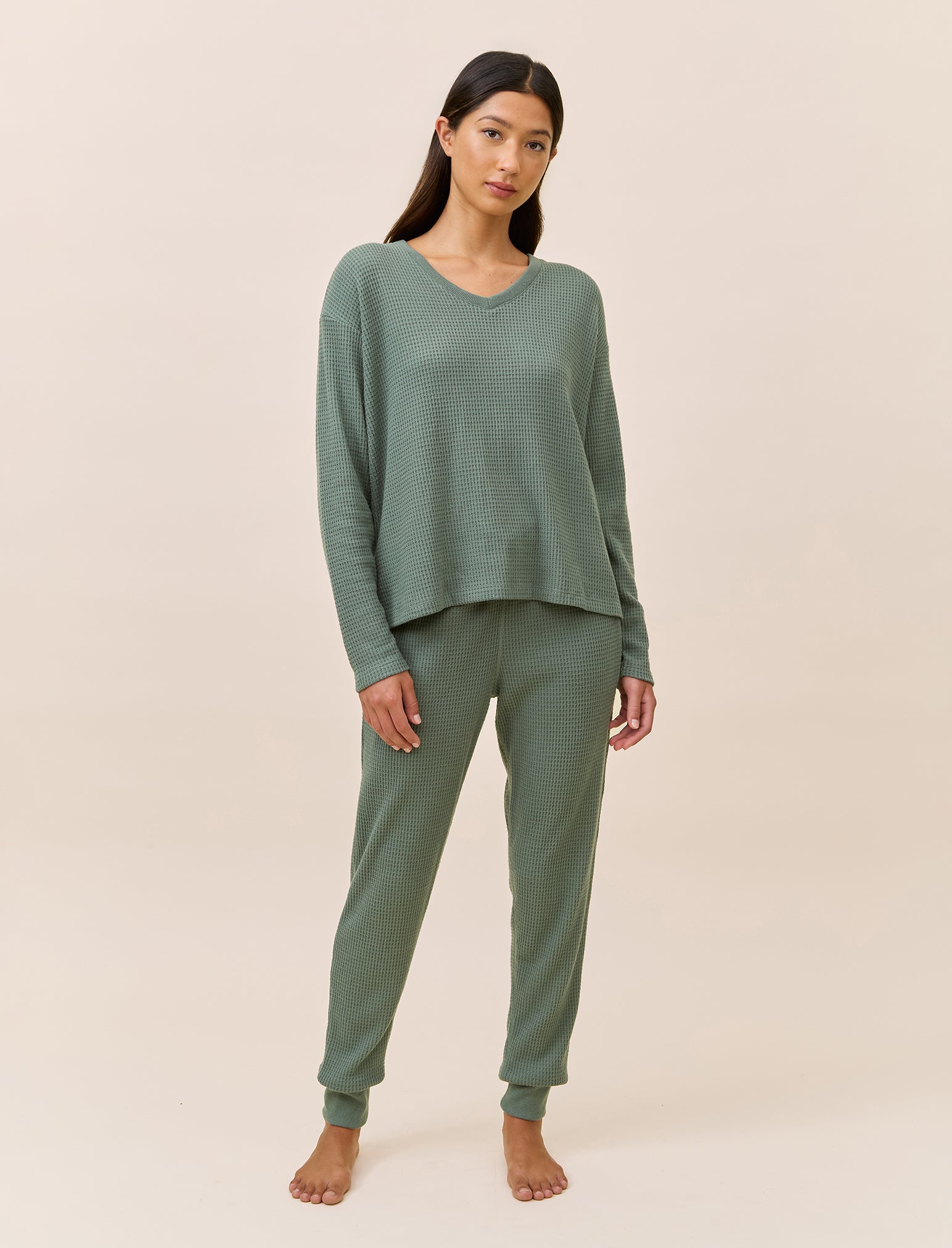 Super Soft Waffle V-Neck Top