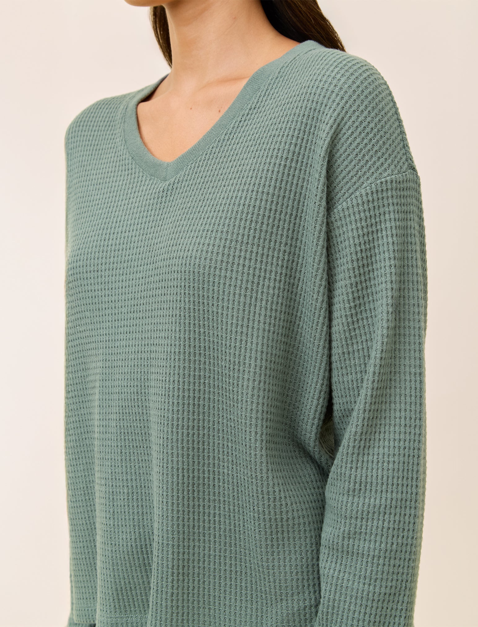Super Soft Waffle V-Neck Top