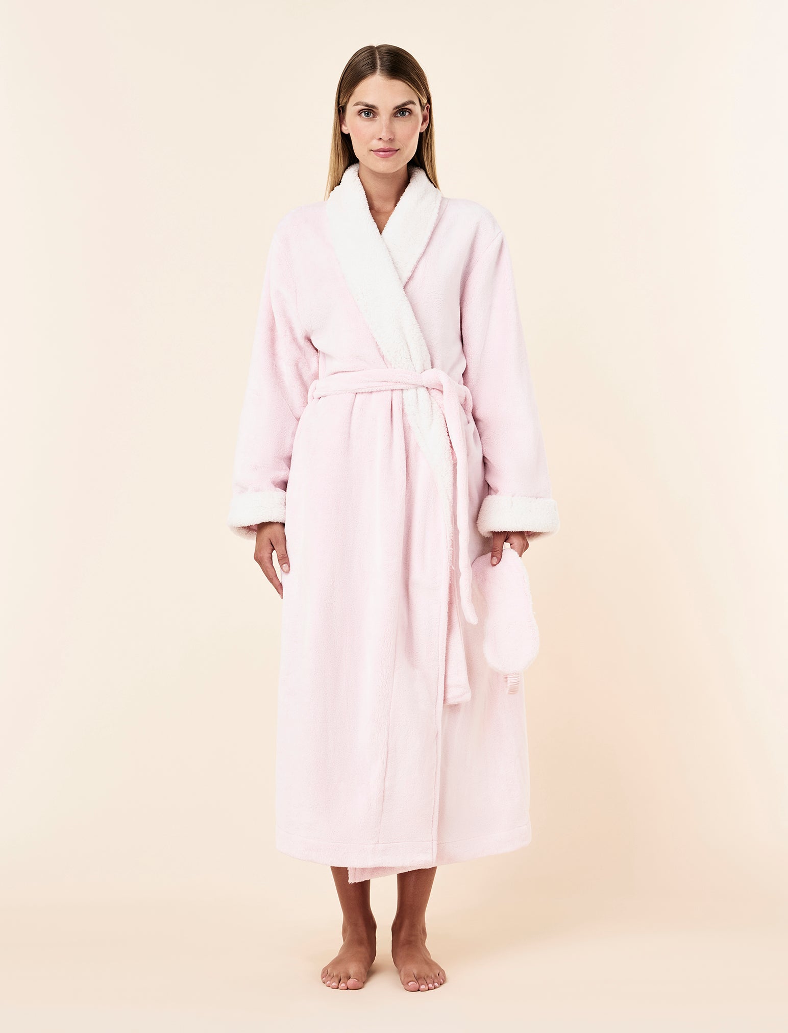 Plush Sherpa Robe & Sleep Mask