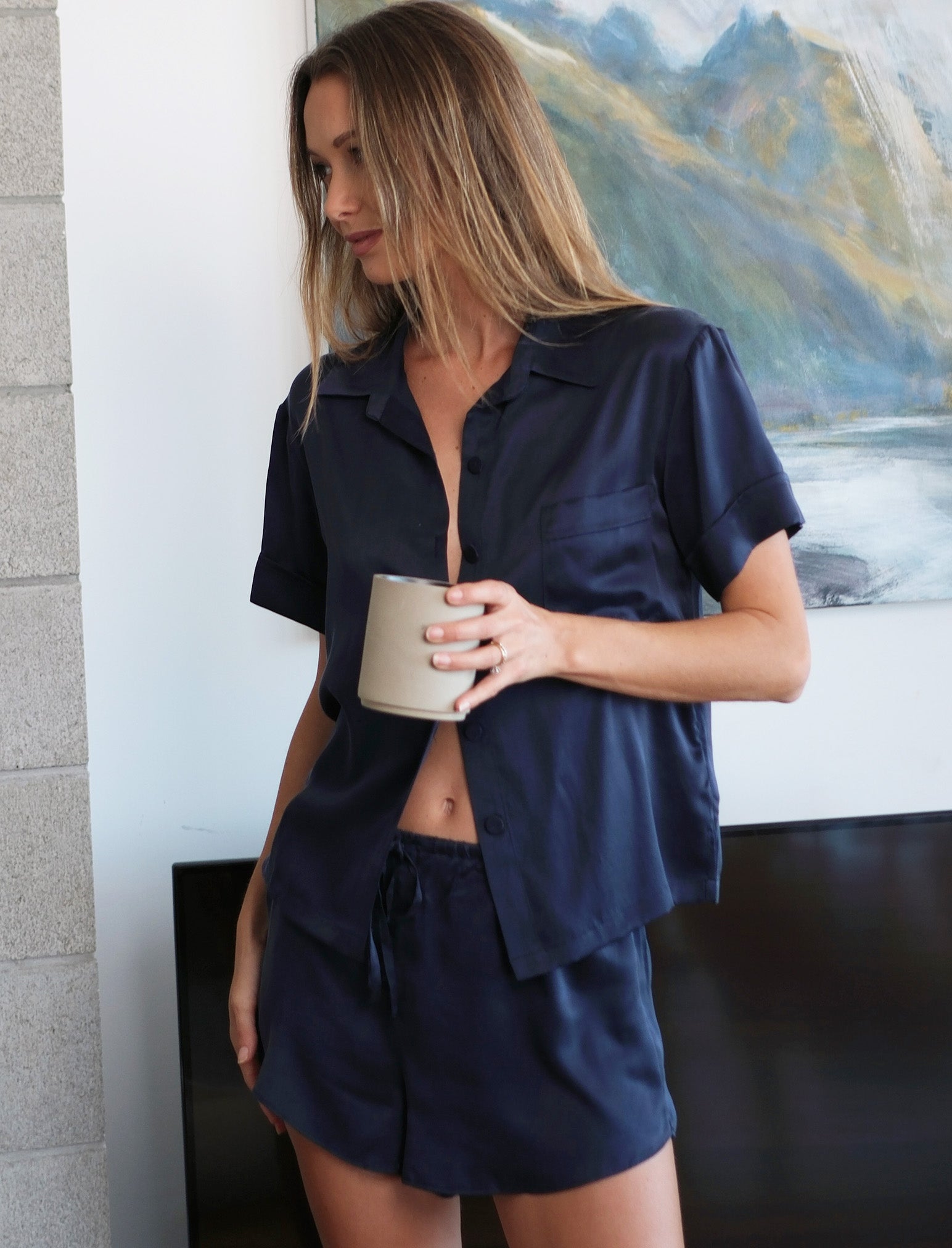 Audrey Washable Silk Boxer PJ Set