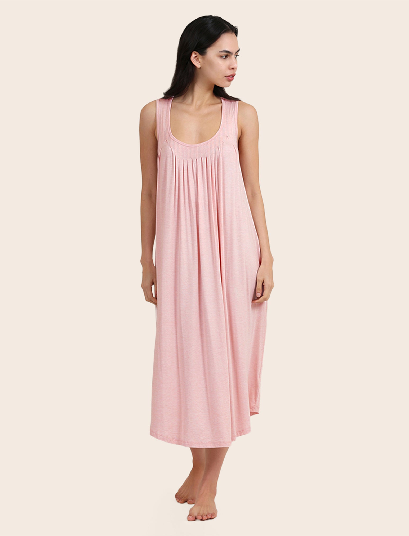 Kate Modal Soft Pleat Front Maxi Nightie