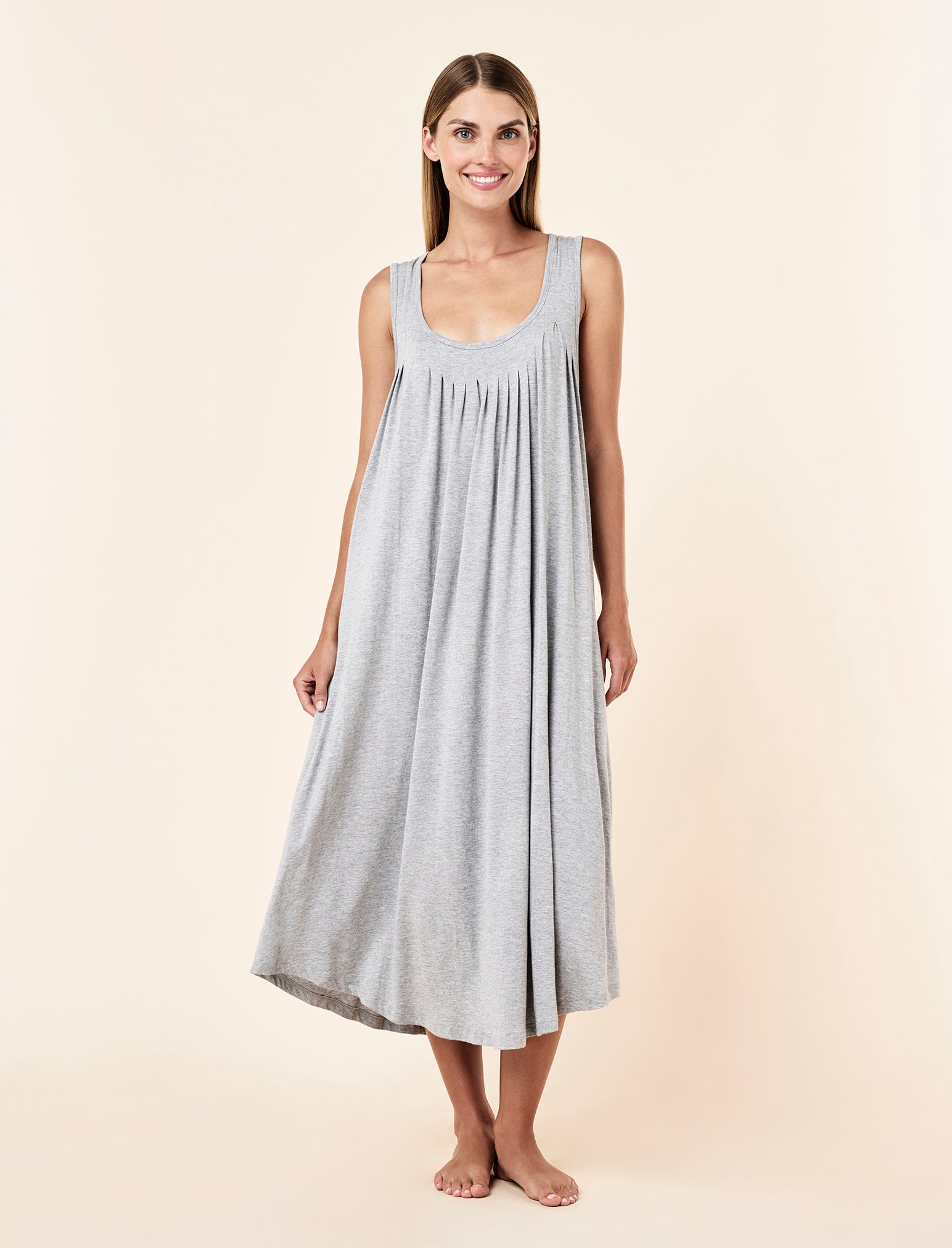 Kate Modal Soft Pleat Front Maxi Nightie