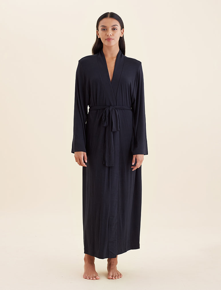 Papinelle Modal Soft Maxi Robe in Black