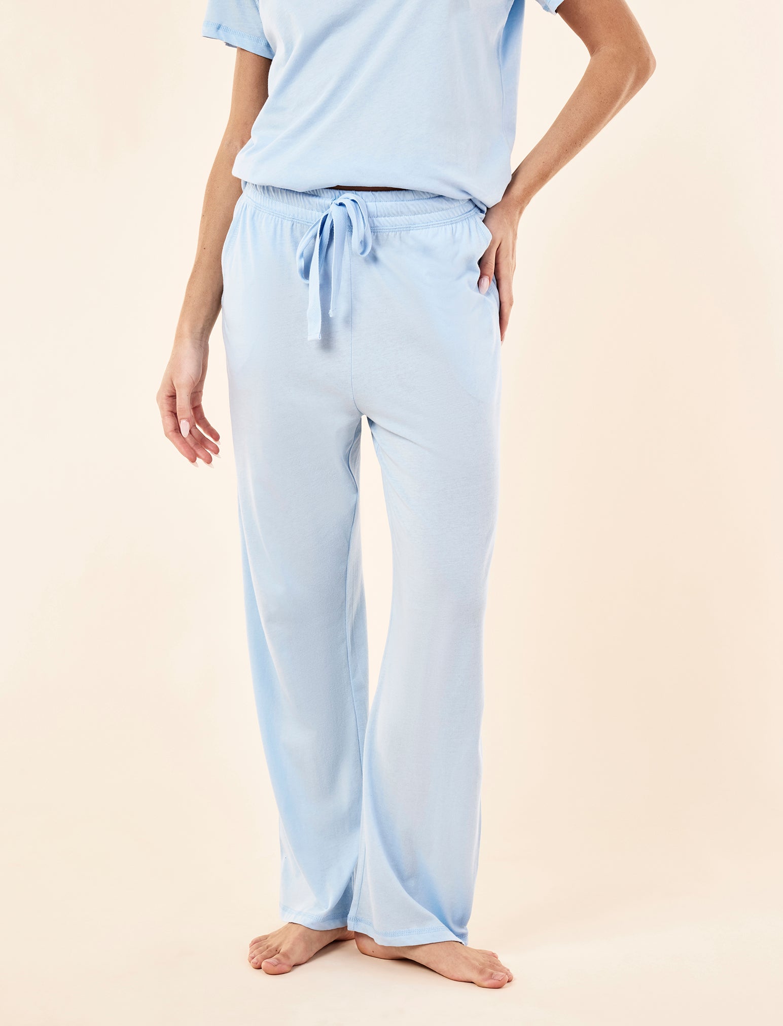 Jada Organic Cotton Knit Tee & Straight Leg Pant