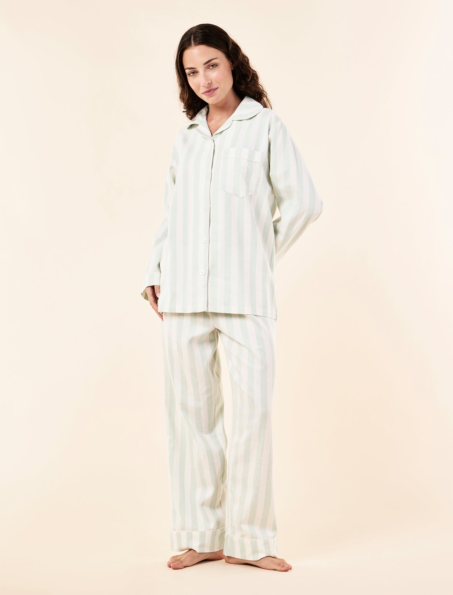 Cotton Stripe Full Length PJ Set