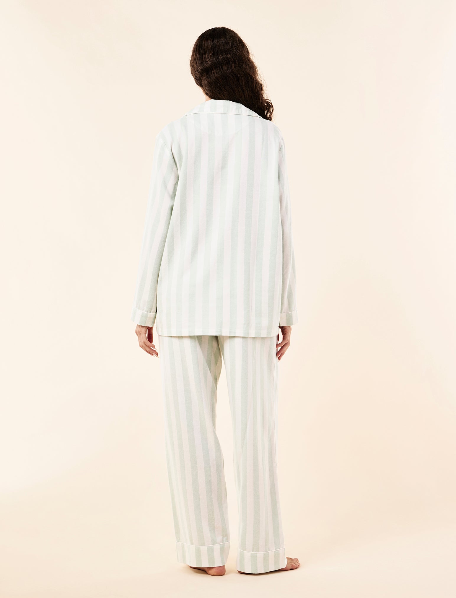 Cotton Stripe Full Length PJ Set