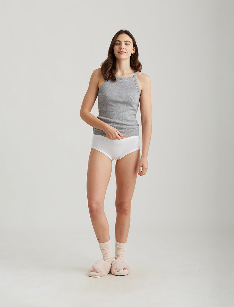 Milla High Neck Rib Shelf Bra Tank