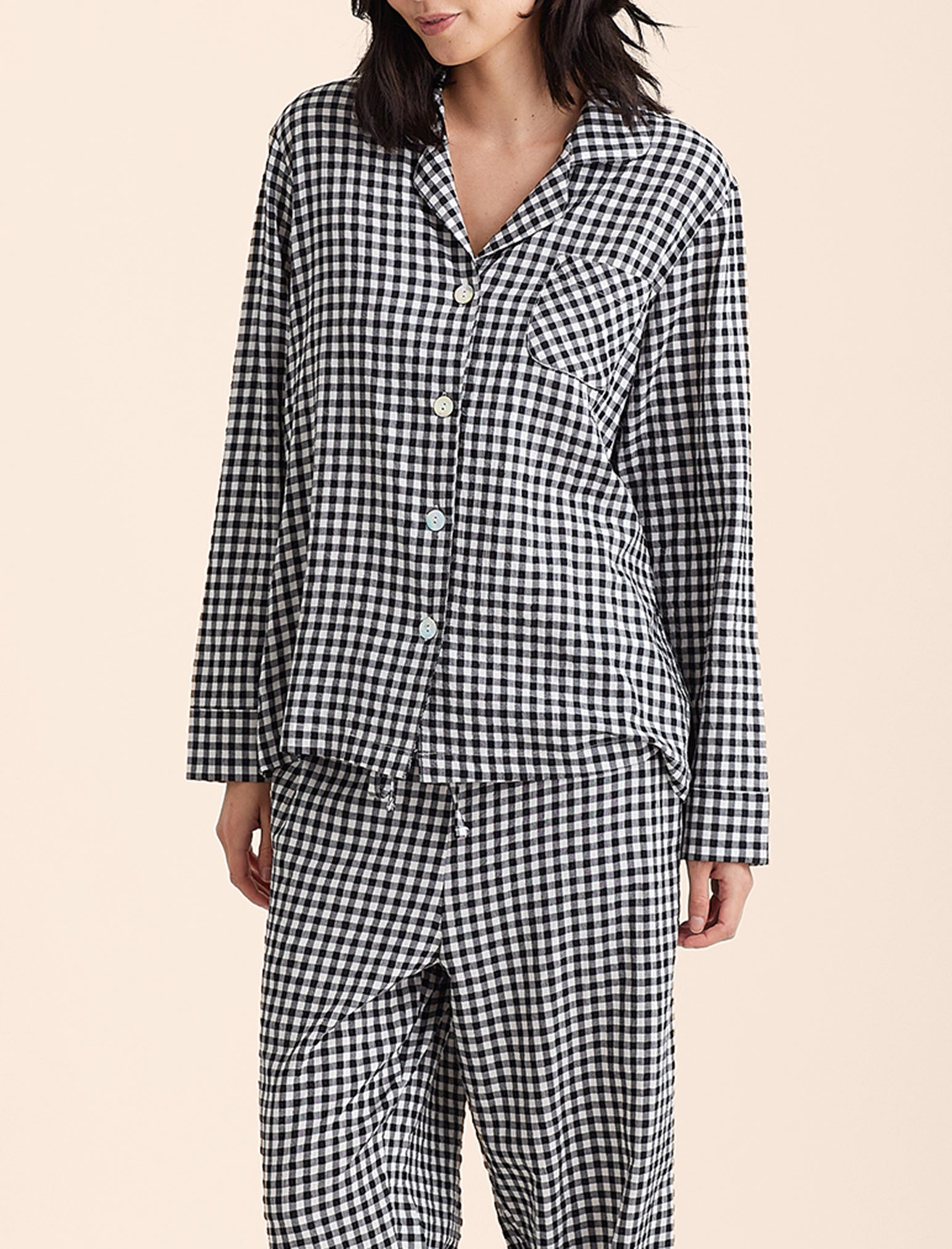 Seersucker Gingham PJ Set