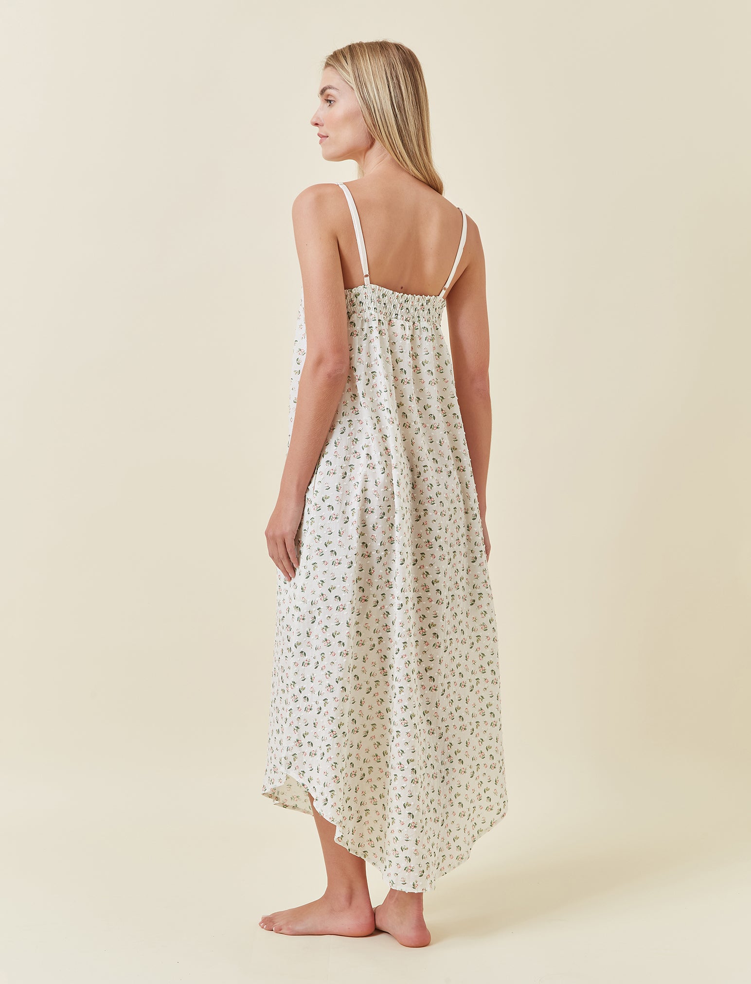Swiss Dot Lace Front Maxi Nightie
