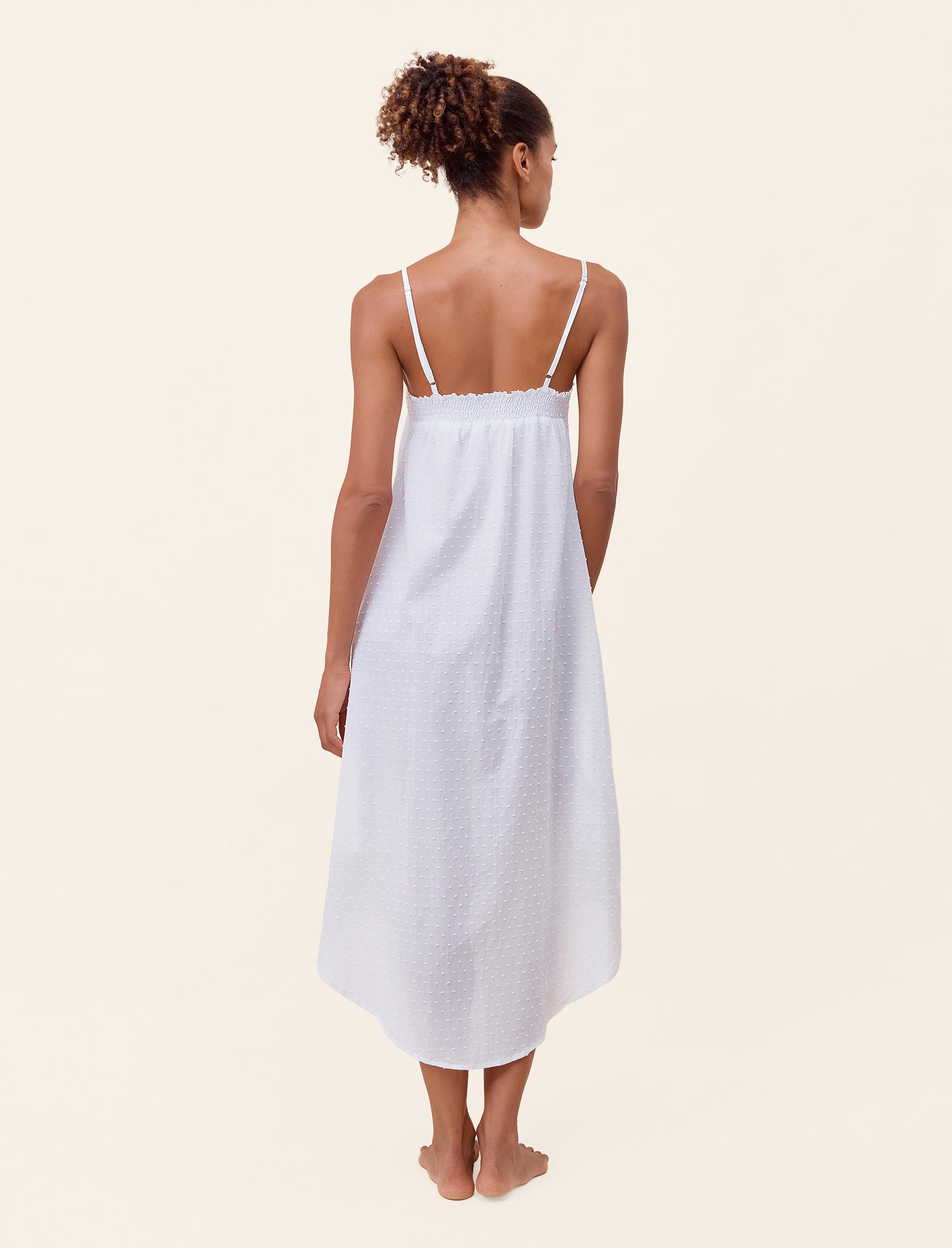 Swiss Dot Lace Front Maxi Nightie