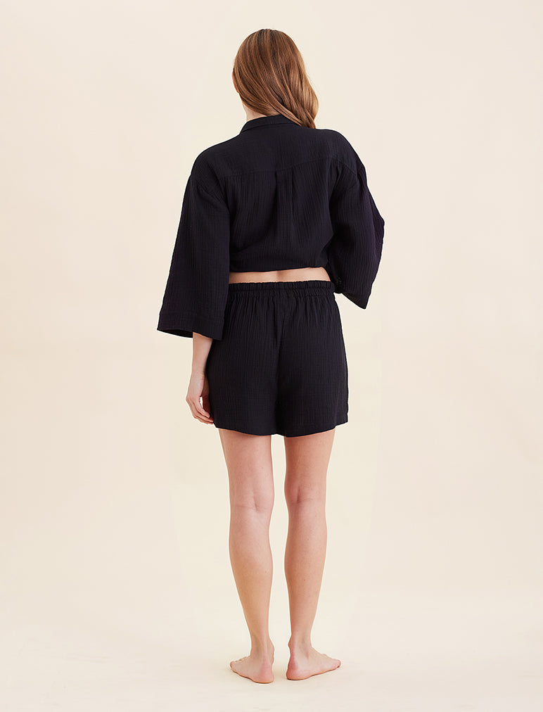 Ashley Textured Cotton Oversized Boxer Short