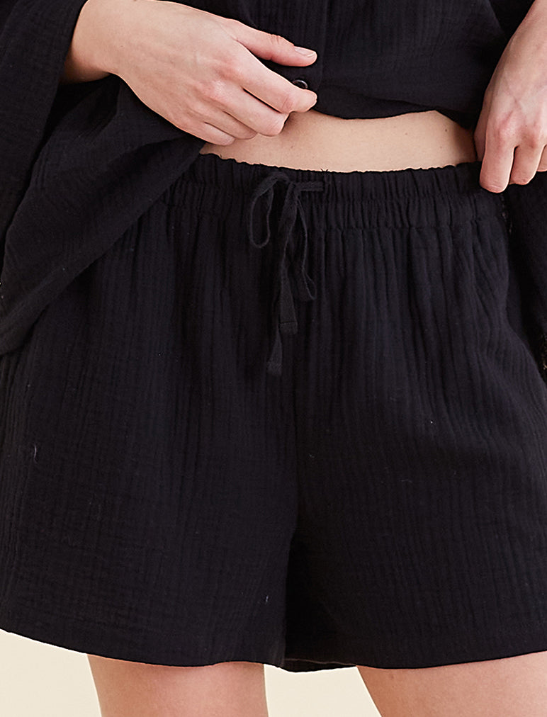 Ashley Textured Cotton Oversized Boxer Short