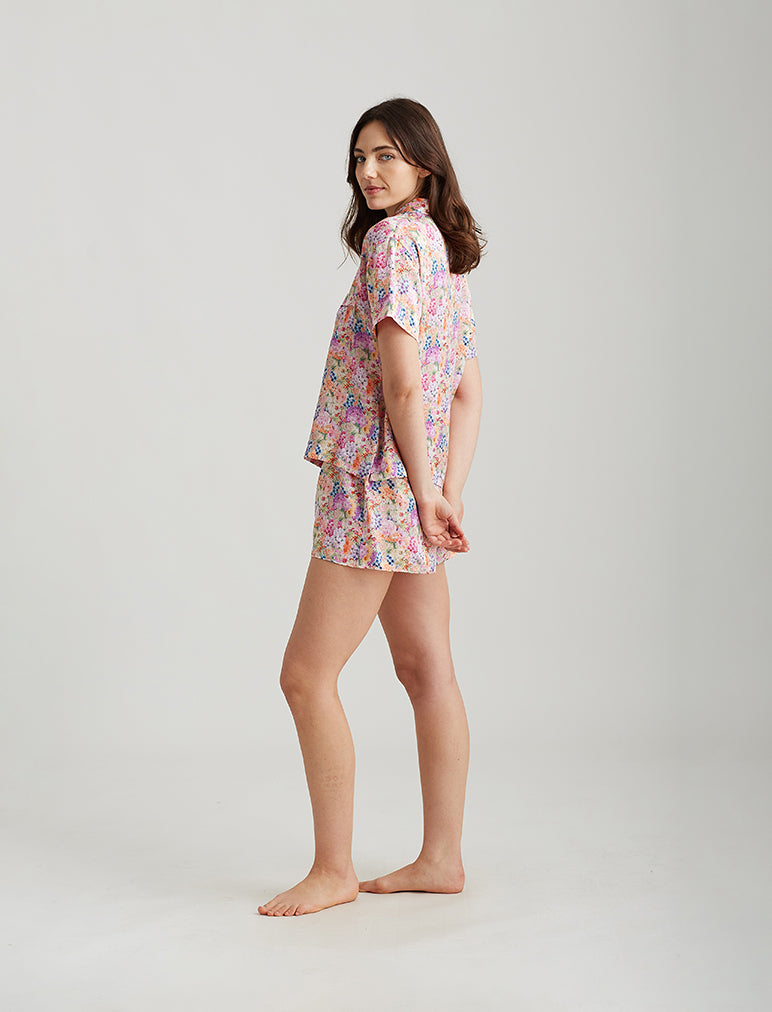 Painted Travels Silk Boxer PJ Set