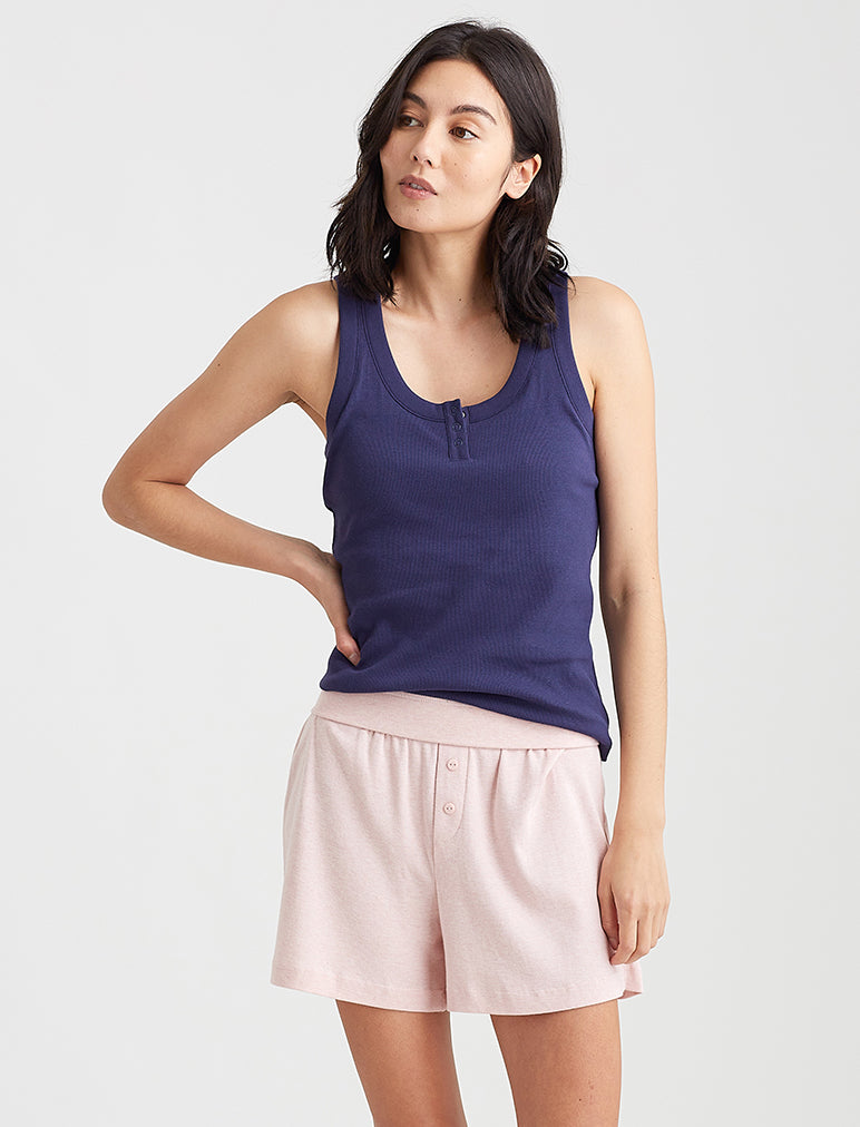 Milla Rib Shelf Bra Henley Tank