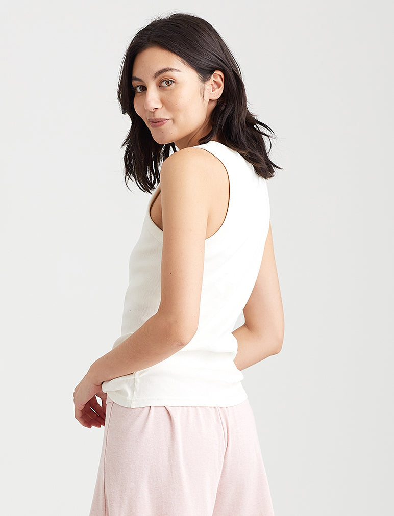 Milla Rib Shelf Bra Henley Tank