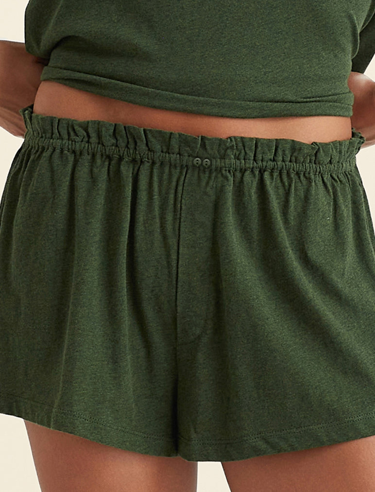 Jada Organic Cotton Knit Elastic-Waist Shorts