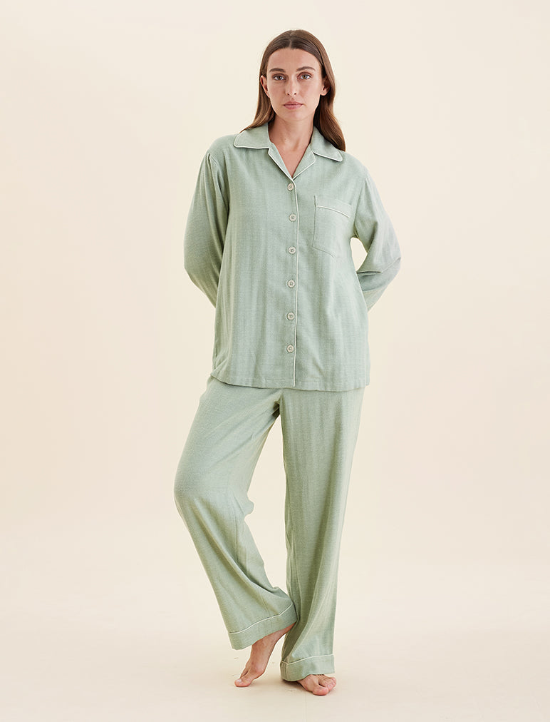 Super Soft Brushed Herringbone PJ Set