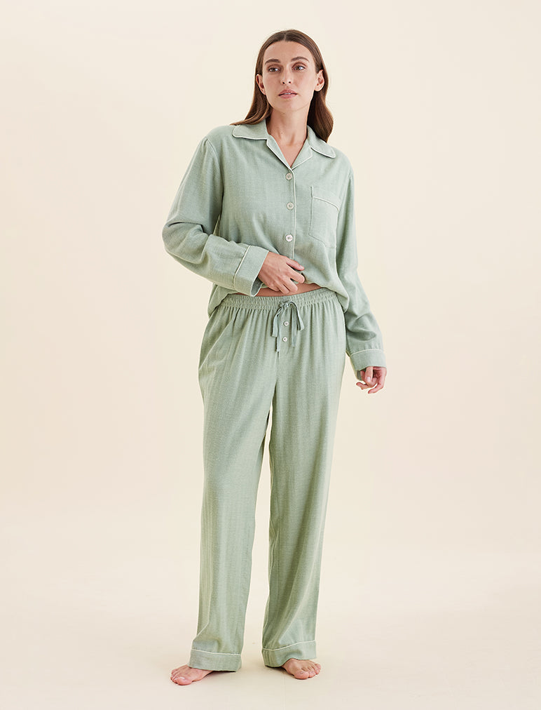 Super Soft Brushed Herringbone PJ Set
