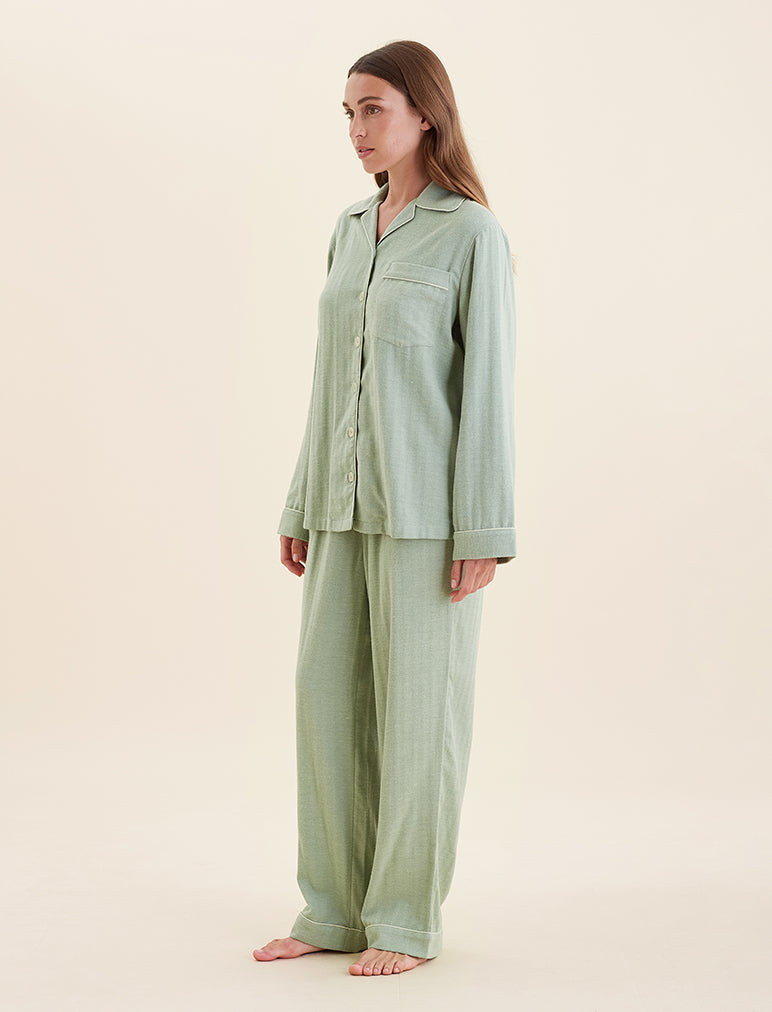 Super Soft Brushed Herringbone PJ Set