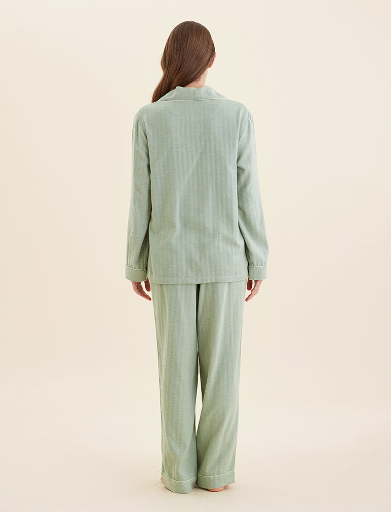 Super Soft Brushed Herringbone PJ Set