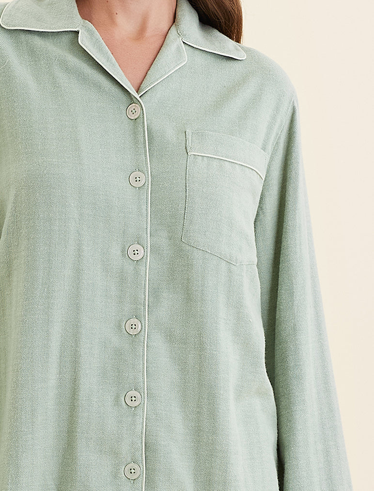 Super Soft Brushed Herringbone PJ Set