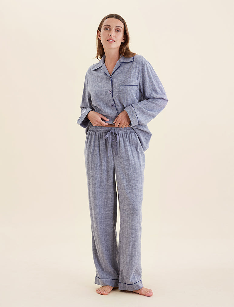 Super Soft Brushed Herringbone PJ Set