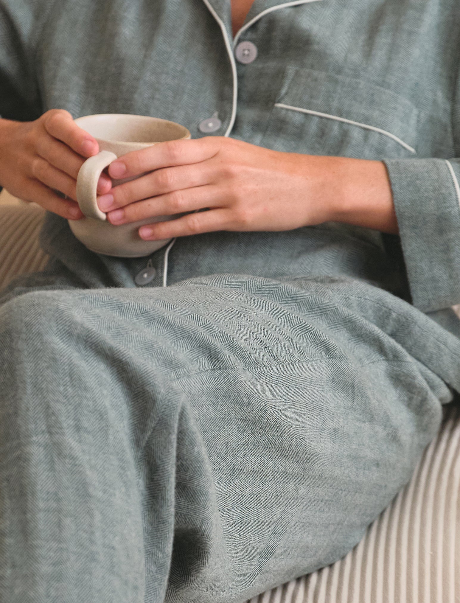Super Soft Brushed Herringbone PJ Set