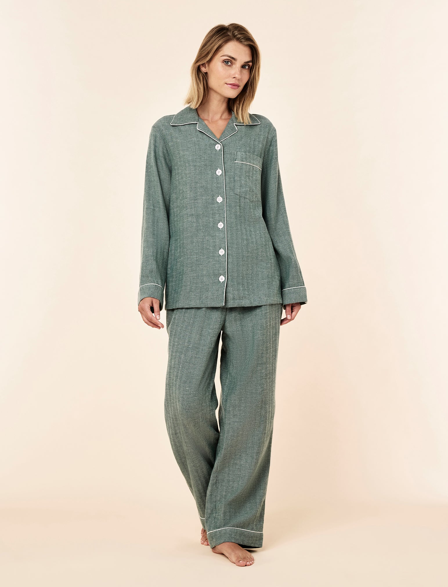 Super Soft Brushed Herringbone PJ Set