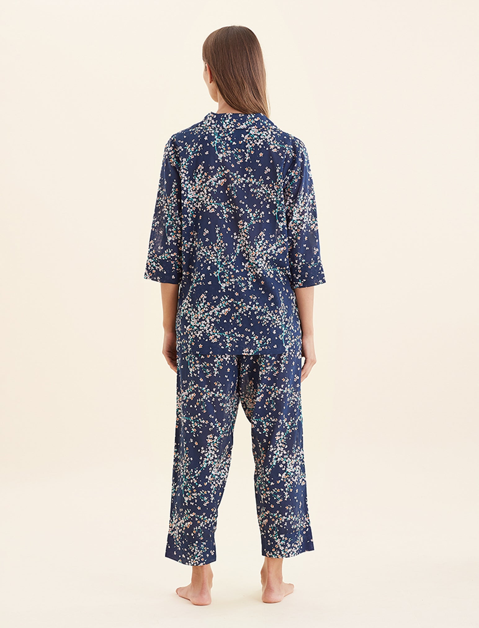 Cheri Blossom Crop PJ Set with Eye Mask