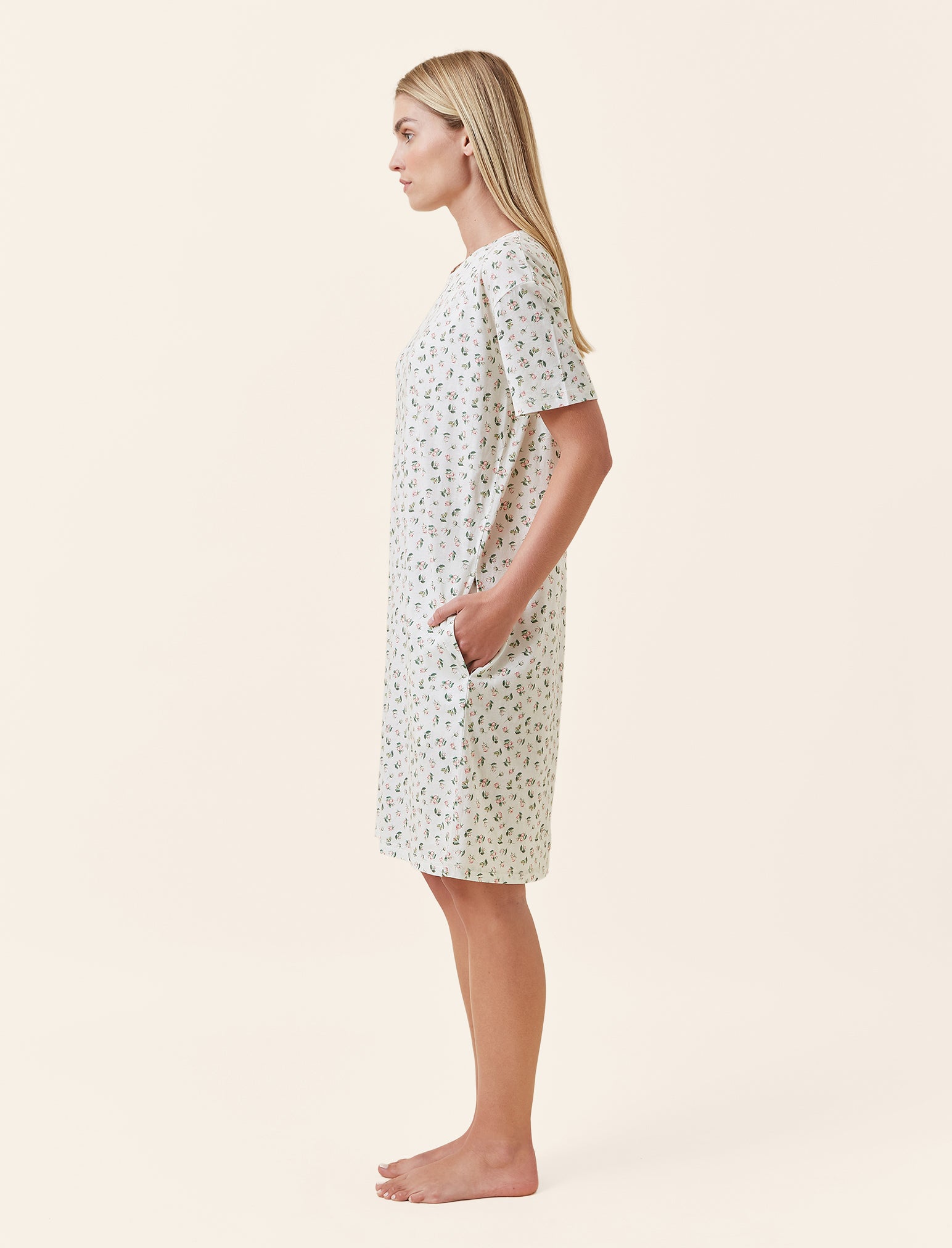 Rosebud Organic Cotton Knit Midi Nightie