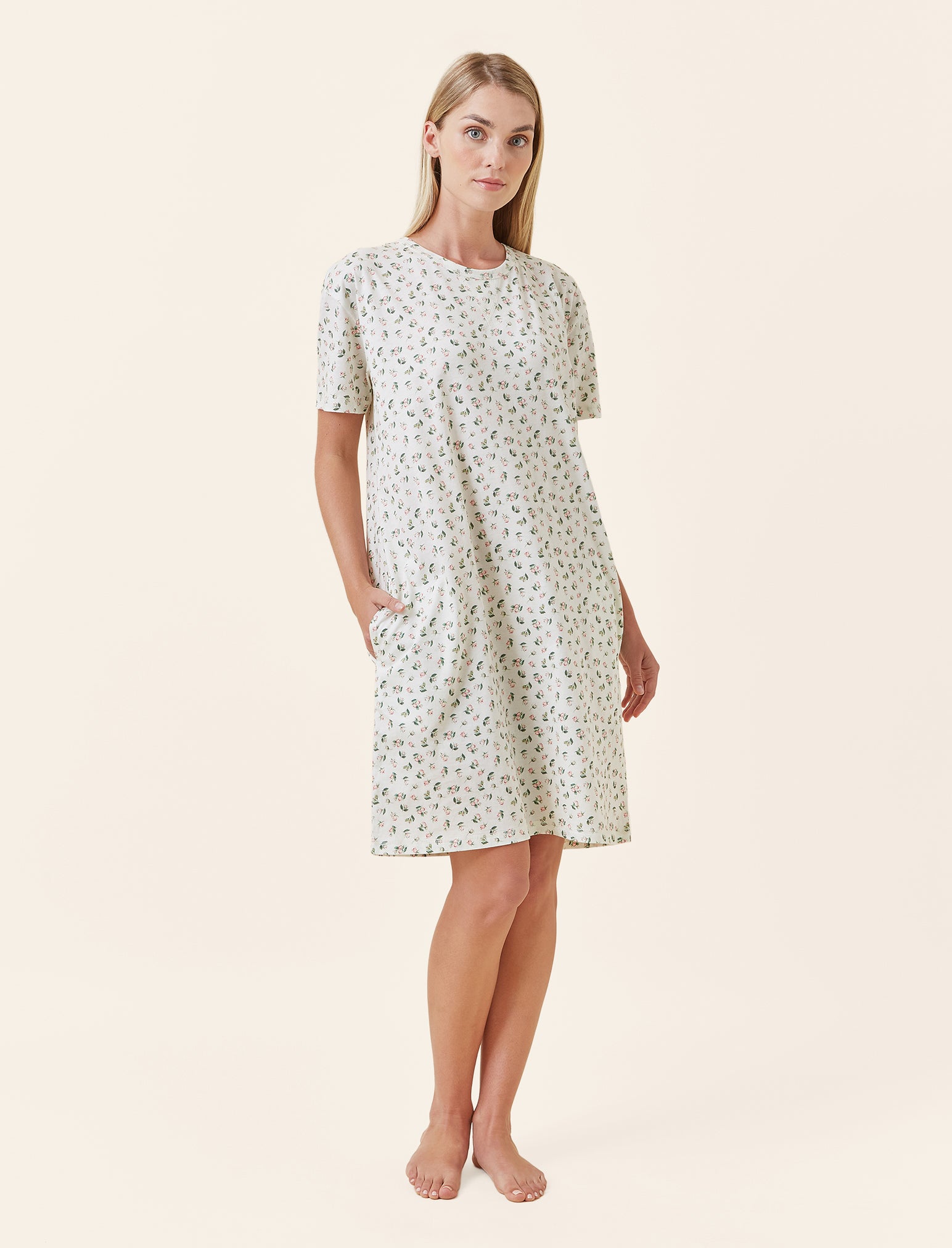 Rosebud Organic Cotton Knit Midi Nightie