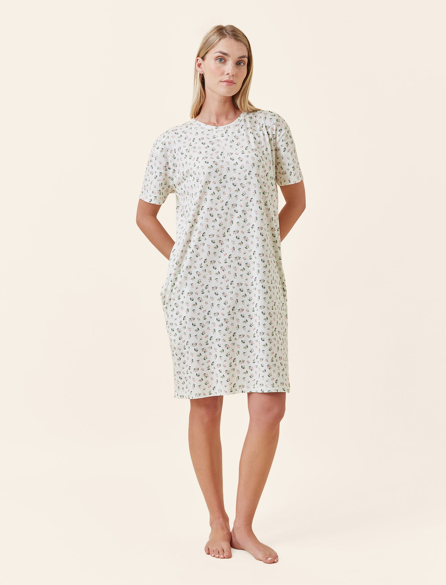 Rosebud Organic Cotton Knit Midi Nightie