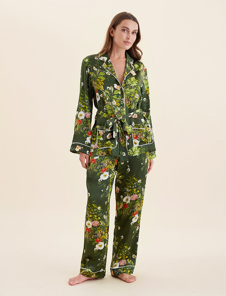 Karen Walker Love Letters Silk Wrap PJ Set