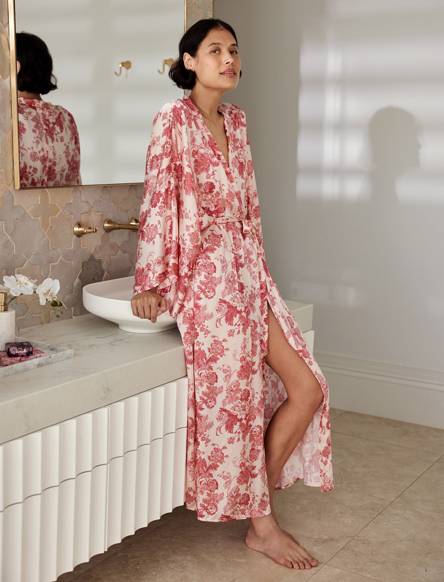 Madelyn Silk Kimono Maxi Robe