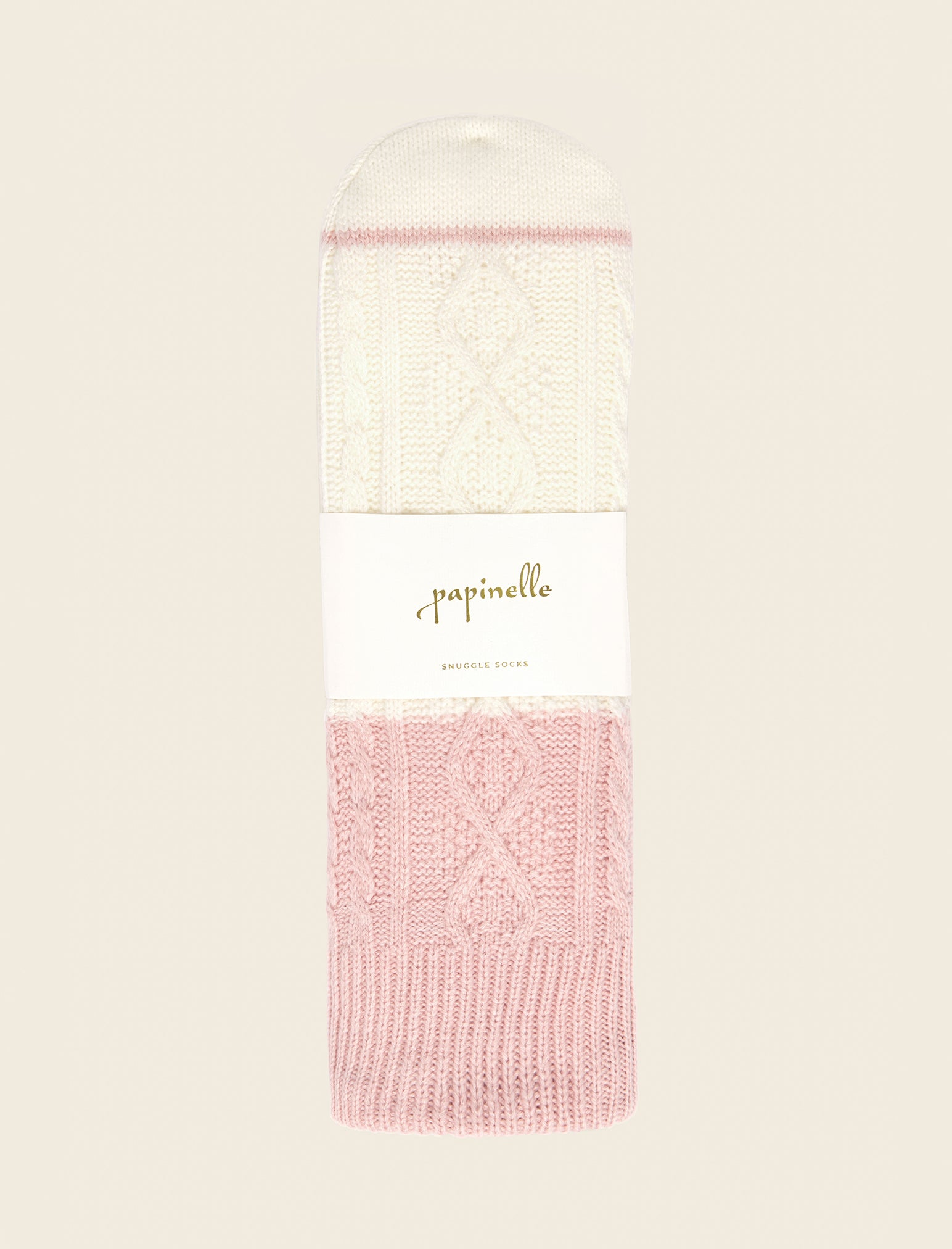Colour Block Cable Reading Socks
