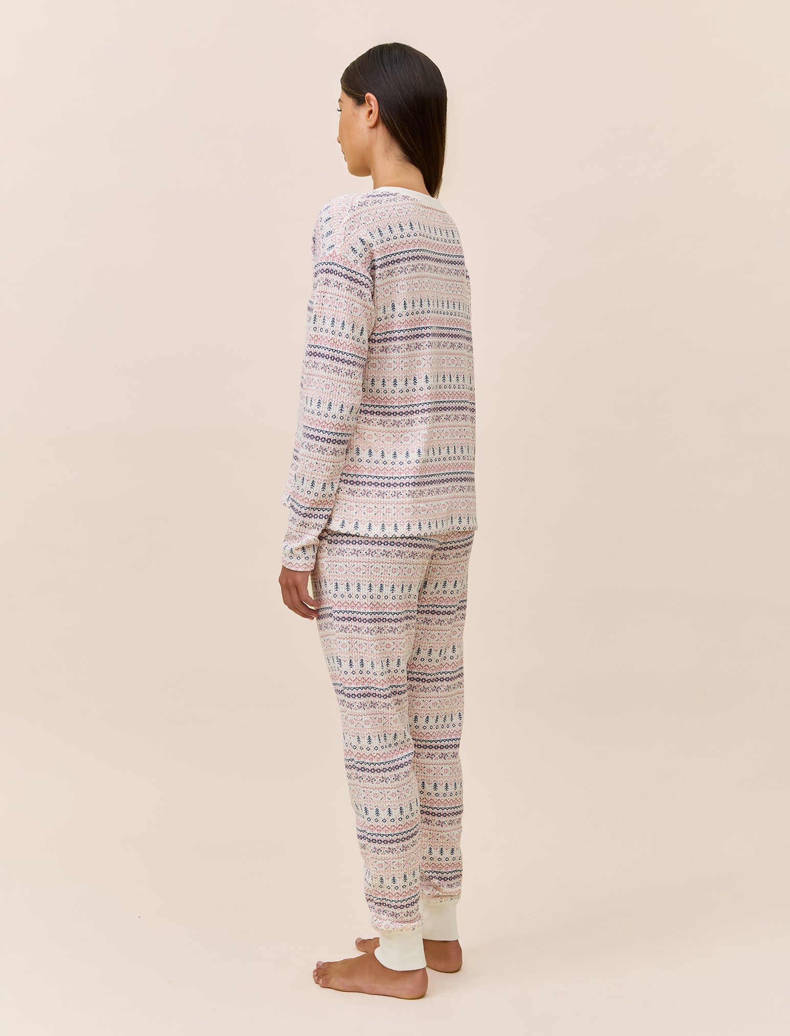 Fairisle Waffle Long Sleeve Top and Jogger