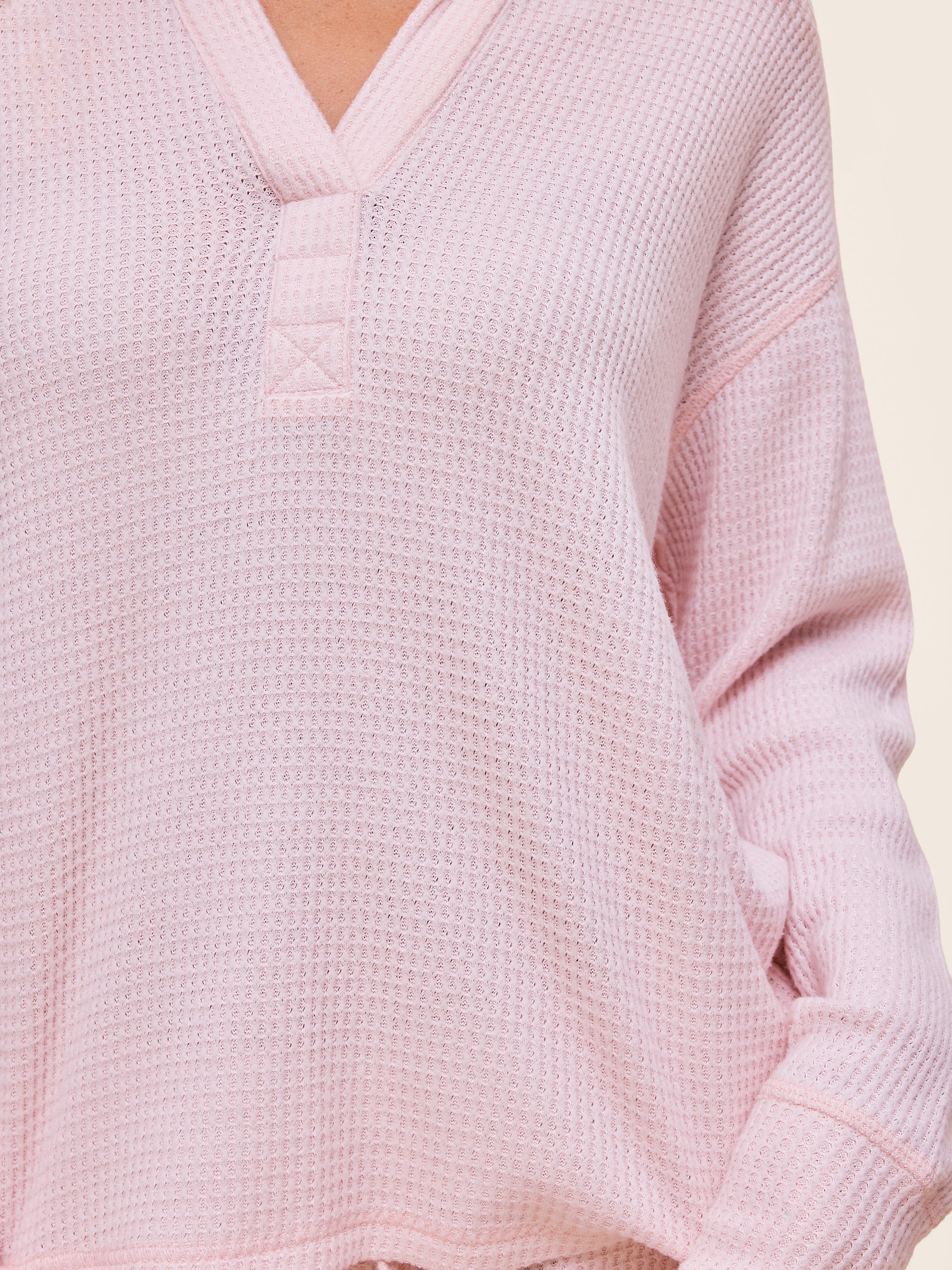 Super Soft Waffle Open Collared Long Sleeve Top & Pant Set