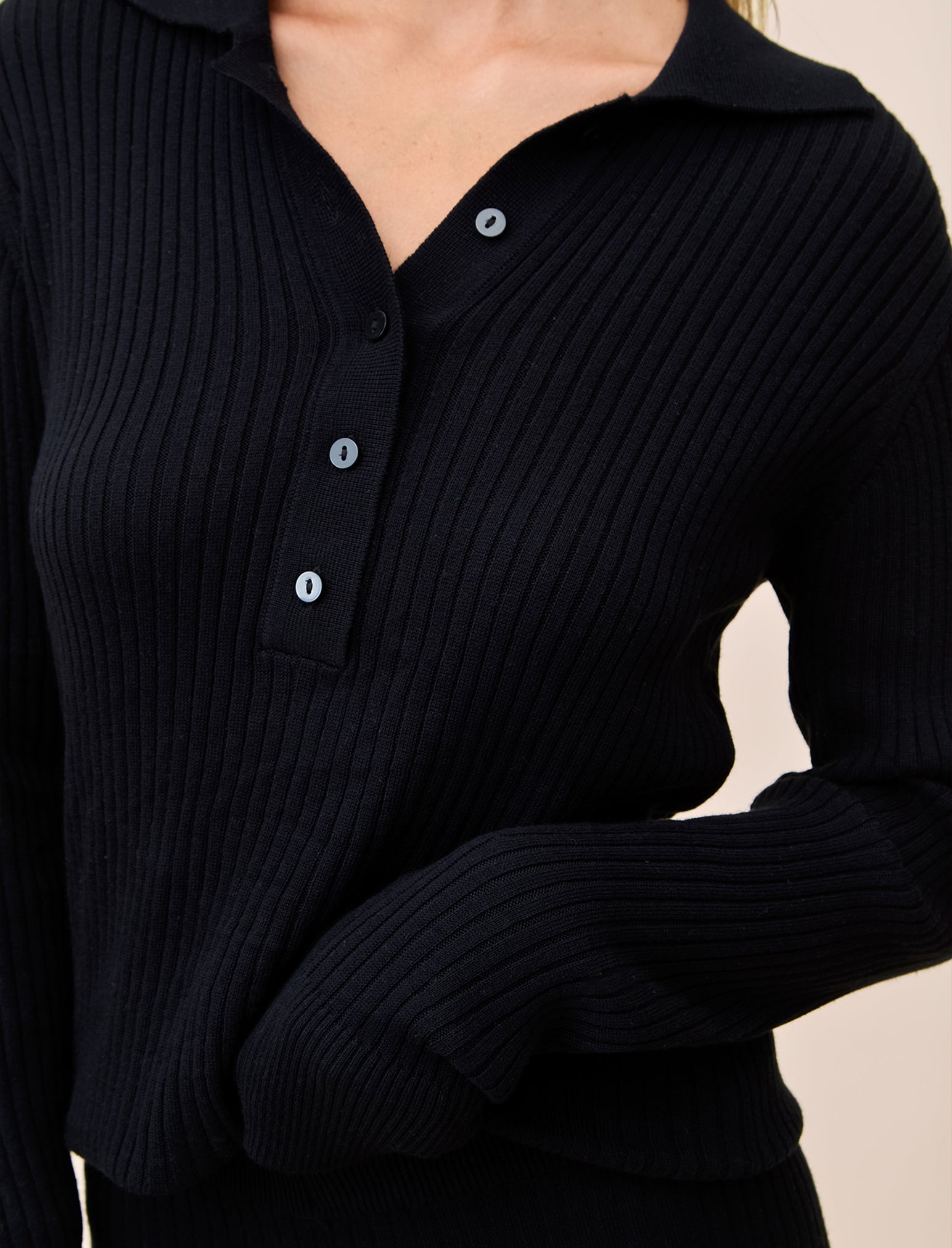 Colette Cosy Cotton Silk Rib LS Top