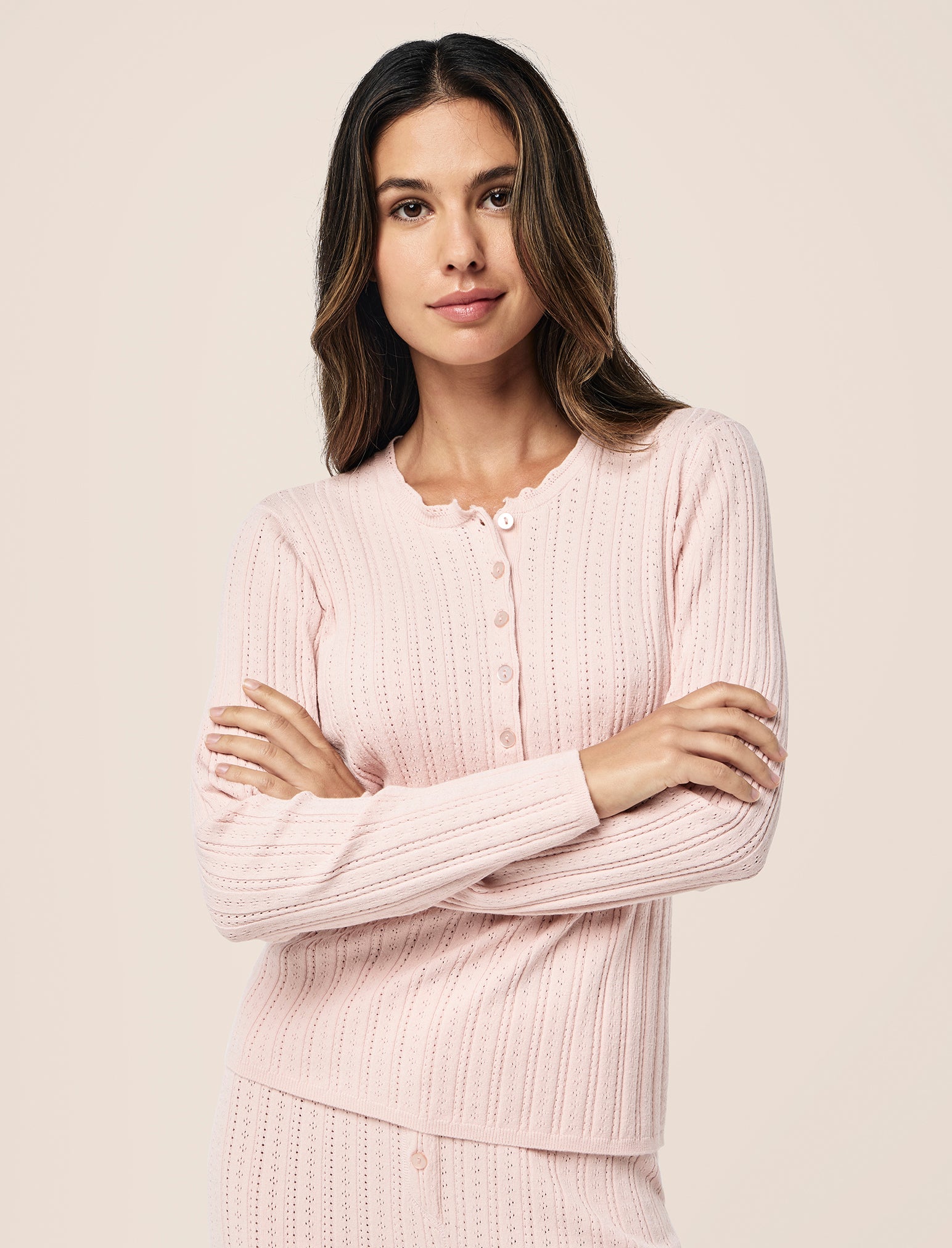 Cable Pointelle Full Length PJ Set