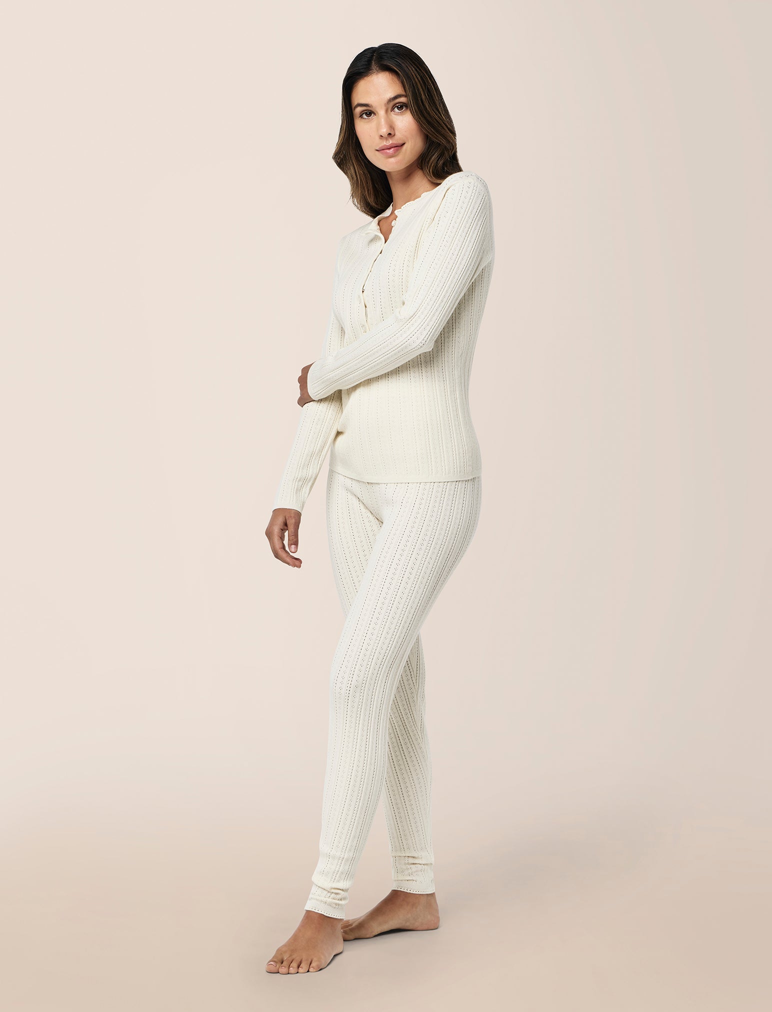 Cable Pointelle Full Length PJ Set