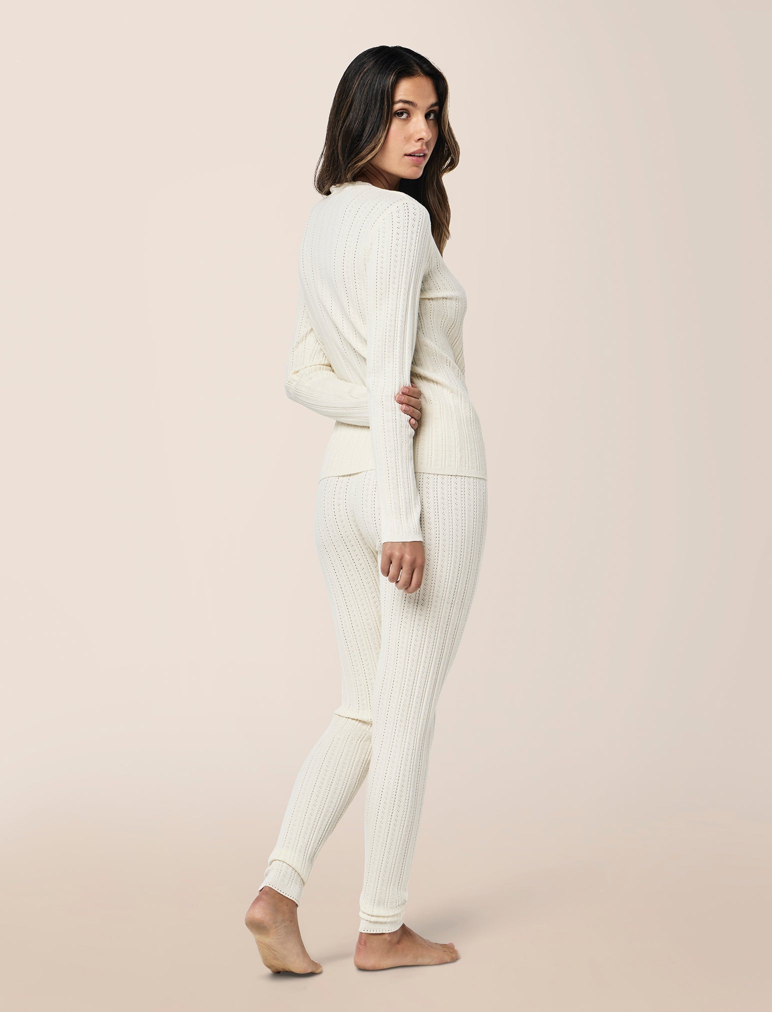 Cable Pointelle Full Length PJ Set