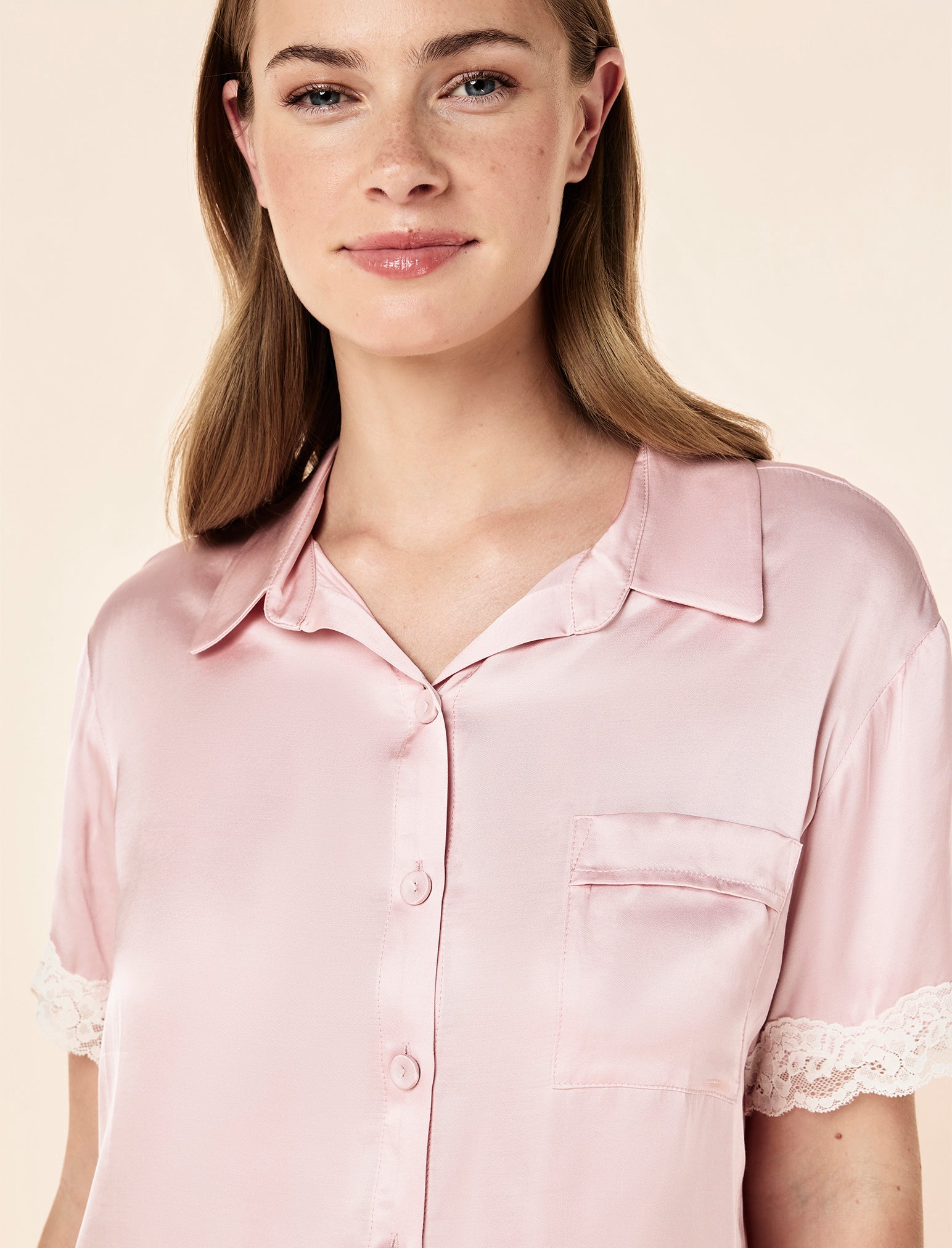 Annabelle Satin Lace Boxer PJ Set