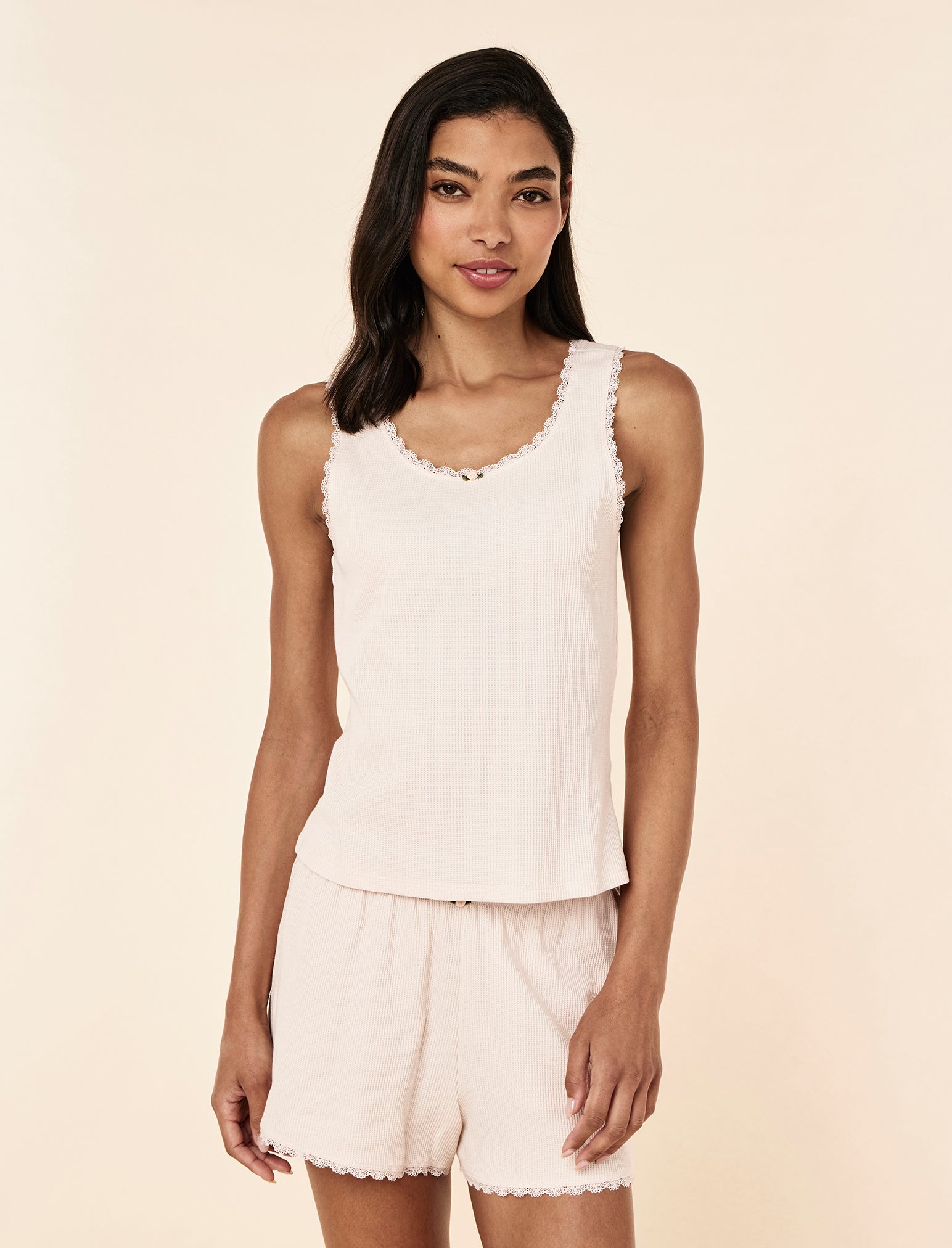 Claire Soft Cotton Waffle Boxer PJ Set
