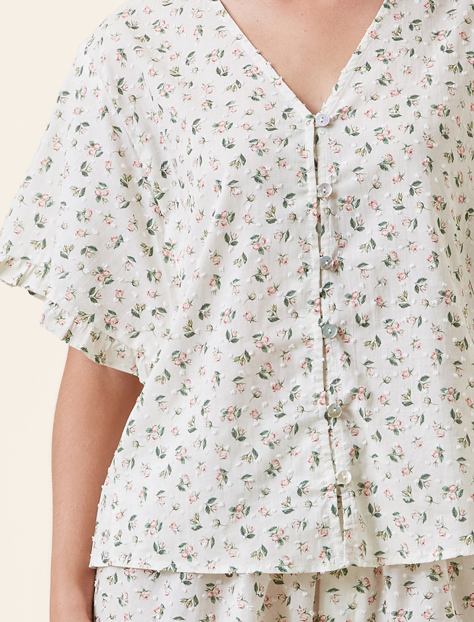 Swiss Dot Frill Boxer PJ Set