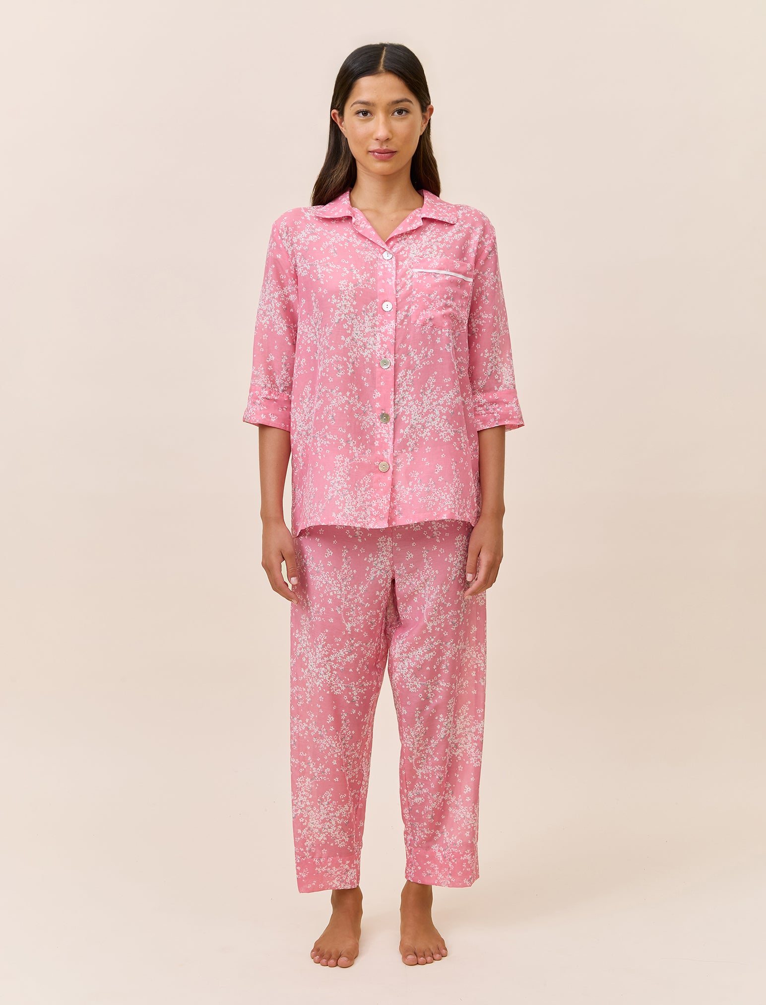 Cheri Blossom Crop PJ Set